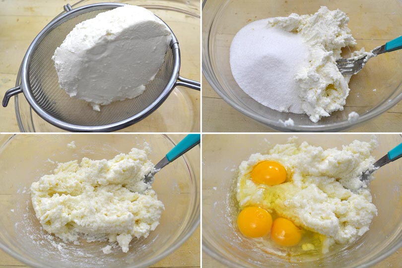 4 ricotta zucchero uova