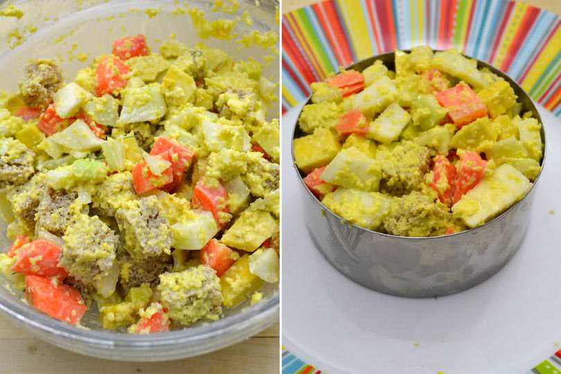 5 mescolare pane e verdure