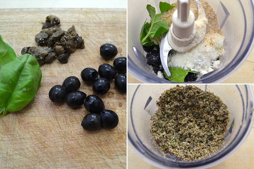 1 tritare basilico olive capperi