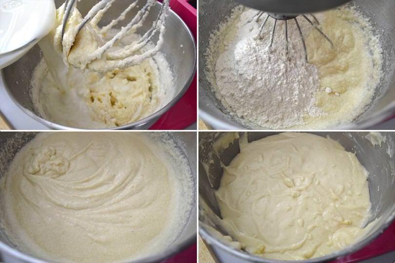 3 alternare farina e latte