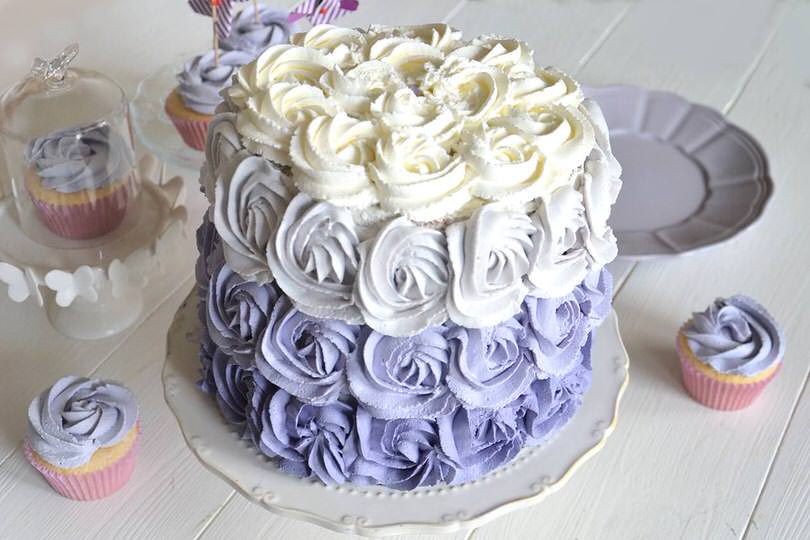 Purple rose cake