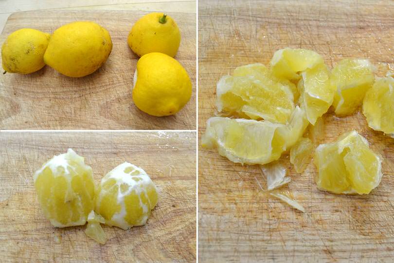 1 pulire e tagliare limoni