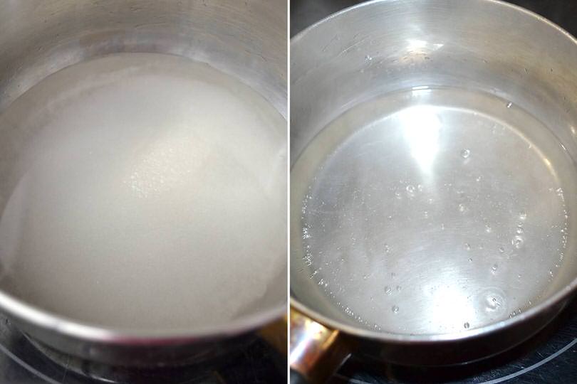 1 sciroppo acqua e zucchero