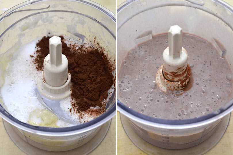 2 aggiungere cacao e latte di cocco