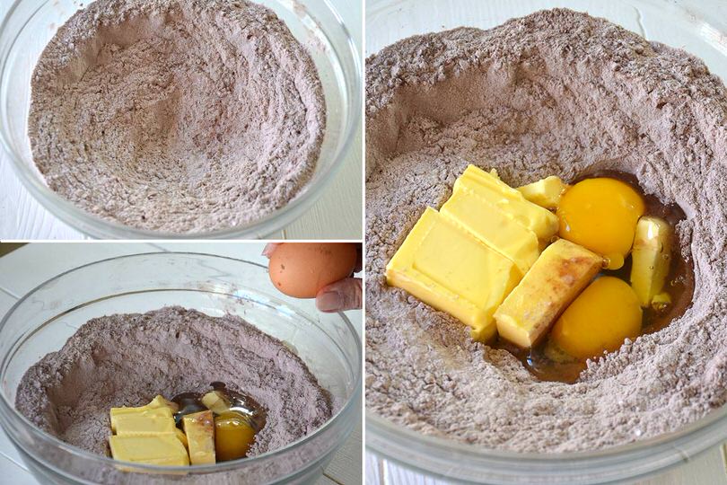 2 aggiungere uova e burro