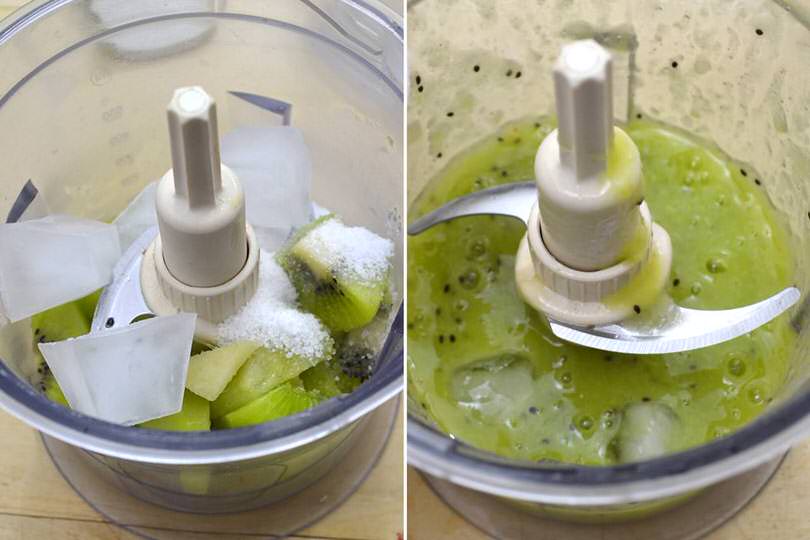 2 frullare kiwi con ghiaccio
