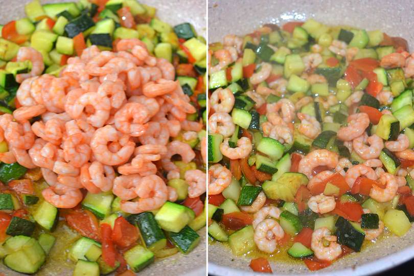 3 aggiungere gamberetti