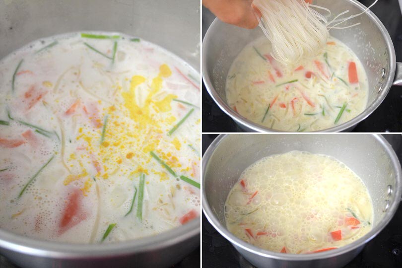 3 unire tagliatelle di riso