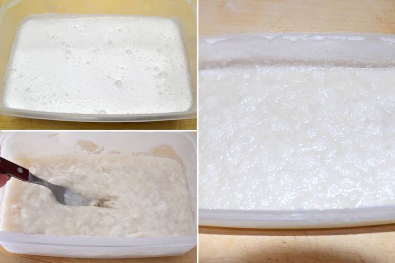 3 versare in una vaschetta