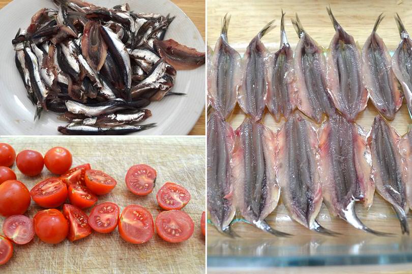 1 alici aperte nella pirofila