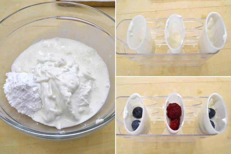 1 impastare yogurt e zucchero a velo