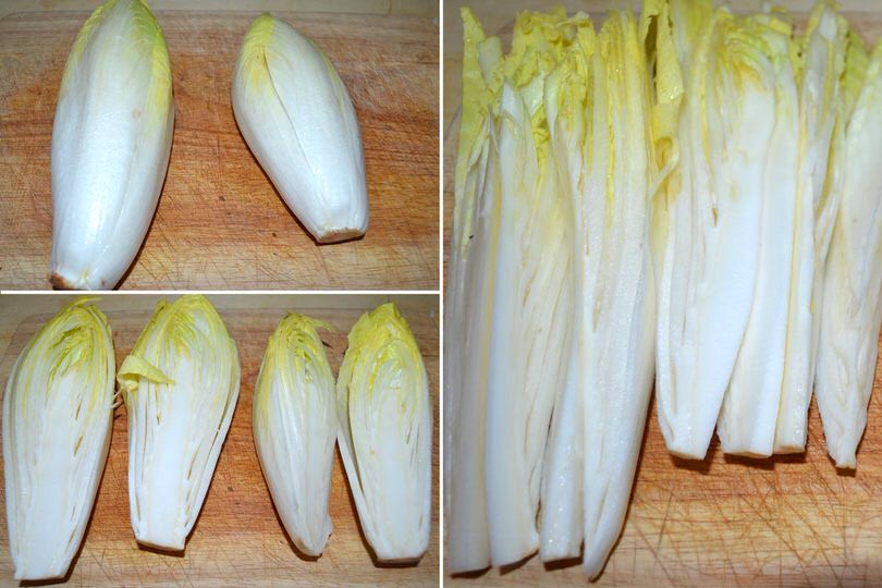 1 pulire e tagliare indivia