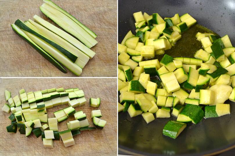 1 tagliare zucchine