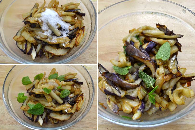 3 aggiungere zucchero e menta