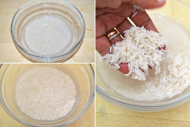 1 mettere a bagno riso