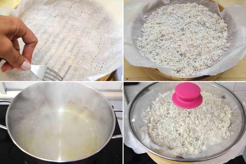 2 cuocere riso a vapore