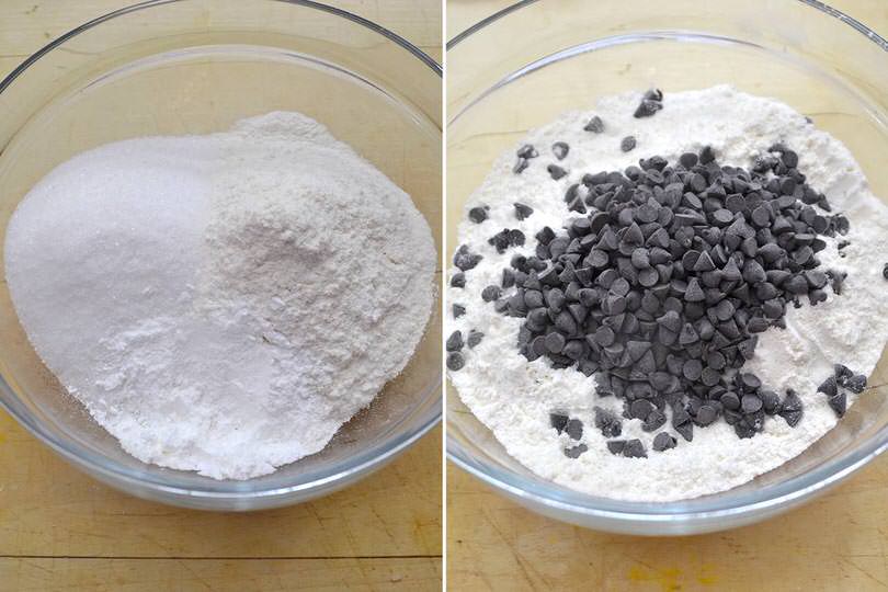 2 farina e gocce cioccolata