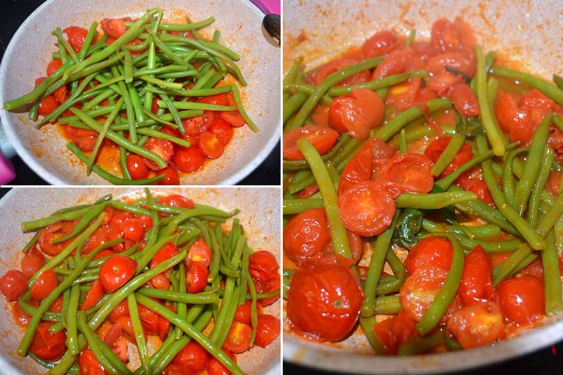 3 fagiolini e pomodorini in padella