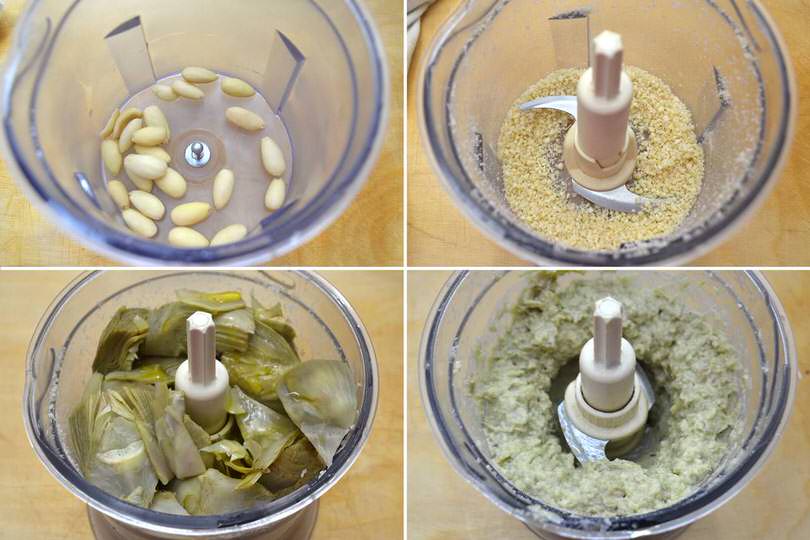 3 frullare mandorle e carciofi