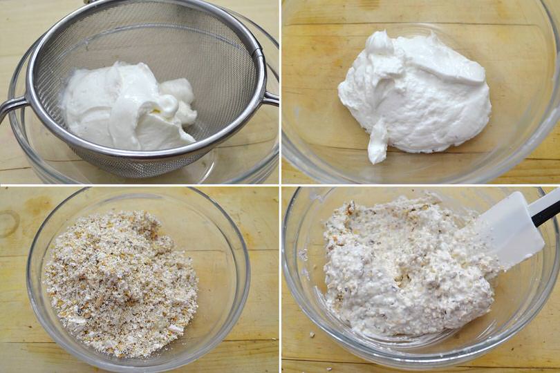 2 mescolare torrone e yogurt