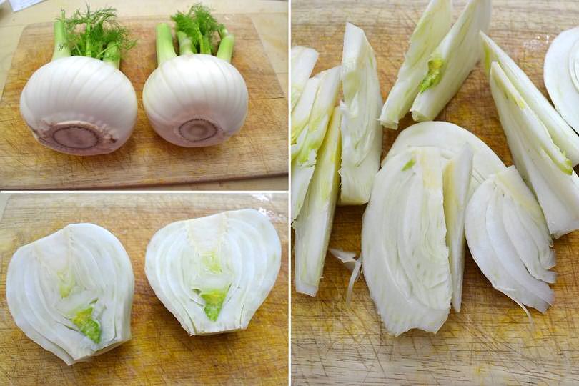 1 pulire e tagliare finocchi