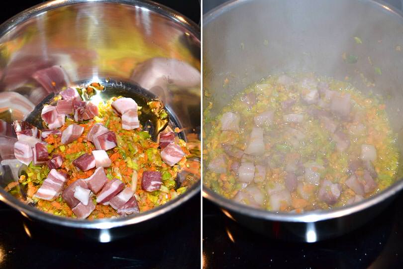 1 soffriggere pancetta