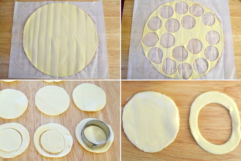 1 tagliare cerchi pasta sfoglia