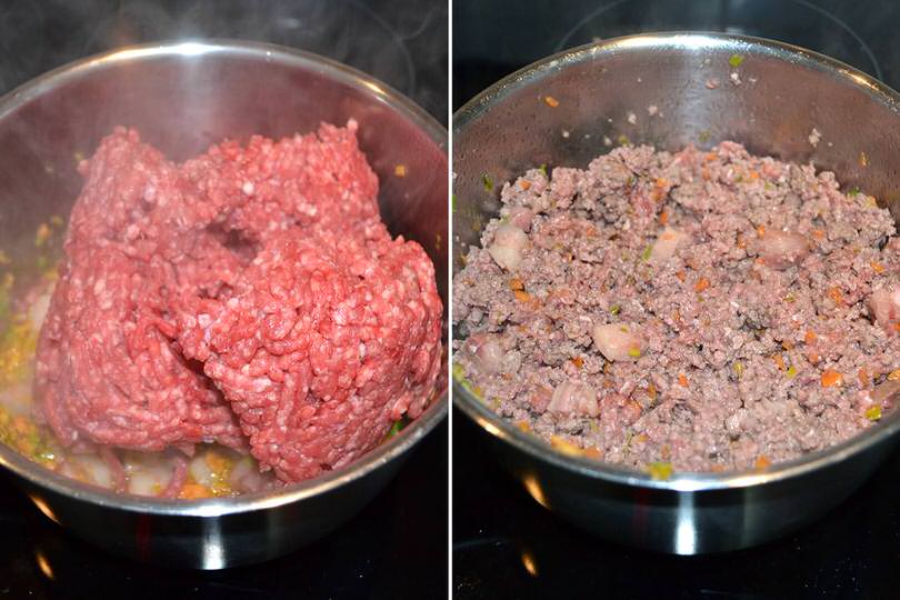 2 aggiungere carne macinata