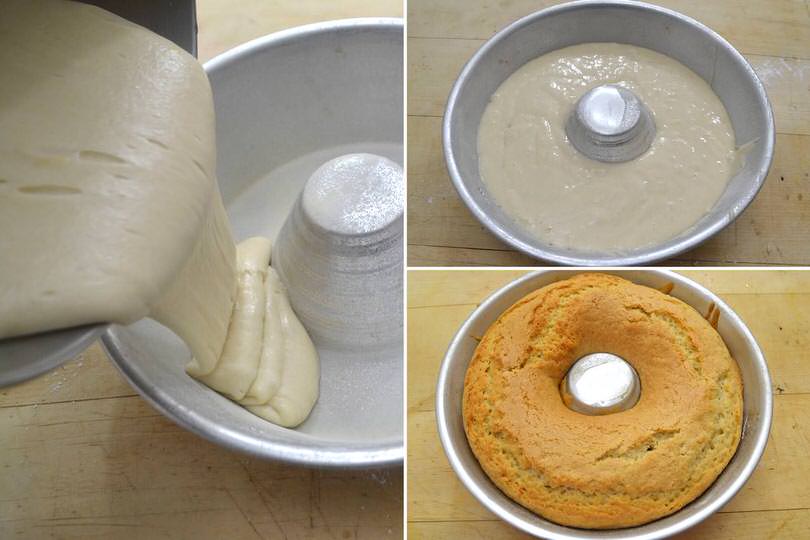 2 versare nello stampo e cuocere