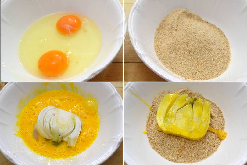 3 finocchi uova pangrattato