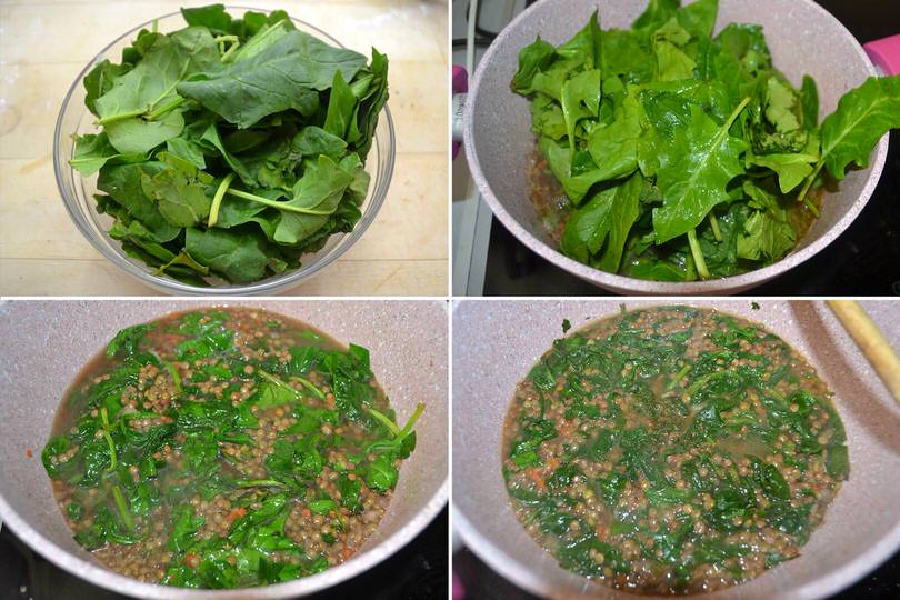 4 aggiungere spinaci