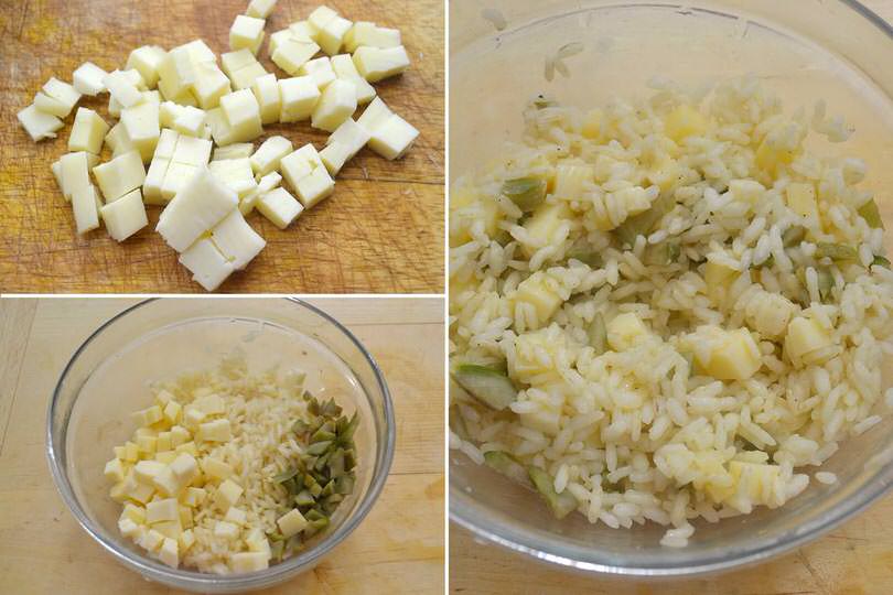 4 mischiare riso e formaggio