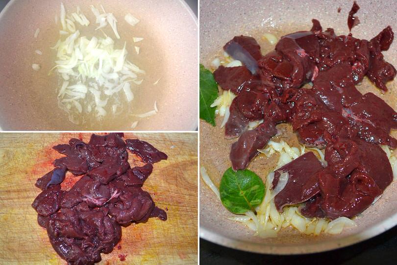 1 cuocere cipolle e fegato