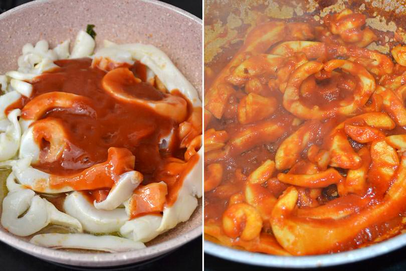 2 aggiungere pomodor e cuocere