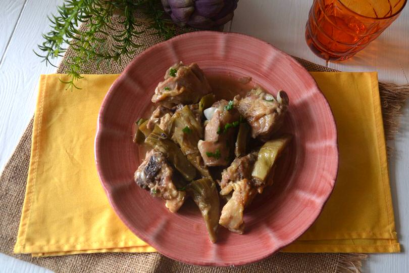 agnello con i carciofi