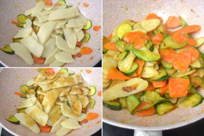 saltare gnocchi e verdure