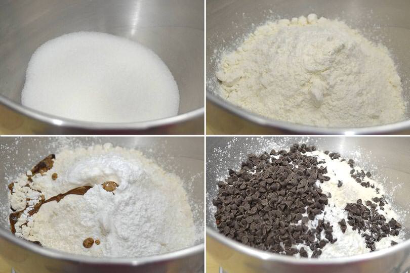 1 aggiungere gocce cioccolato