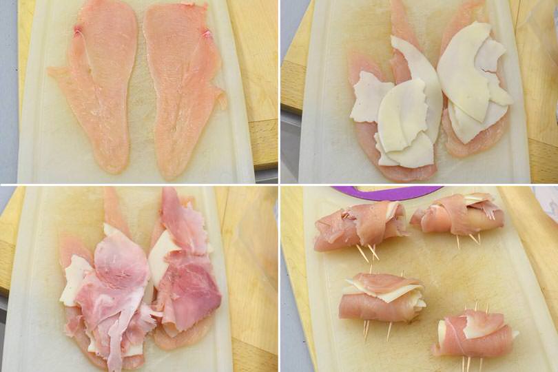 1 farcire fette pollo