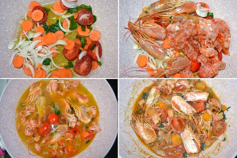 2 cuocere teste gamberoni