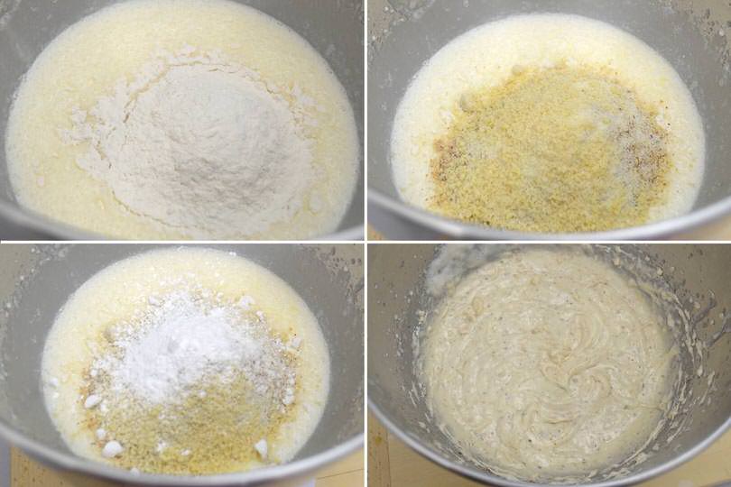 3 aggiungere mandorle farina lievito