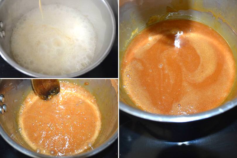 3 cuocere caramello