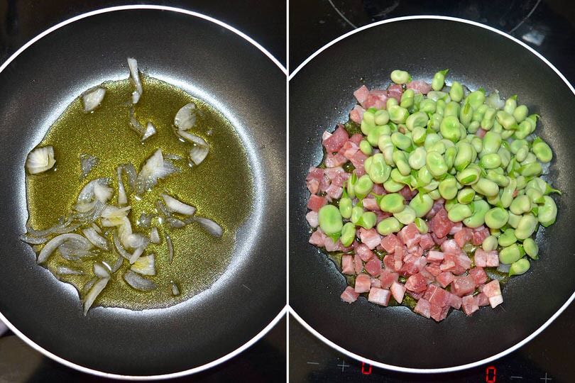 2 soffriggere con cipolla e pancetta