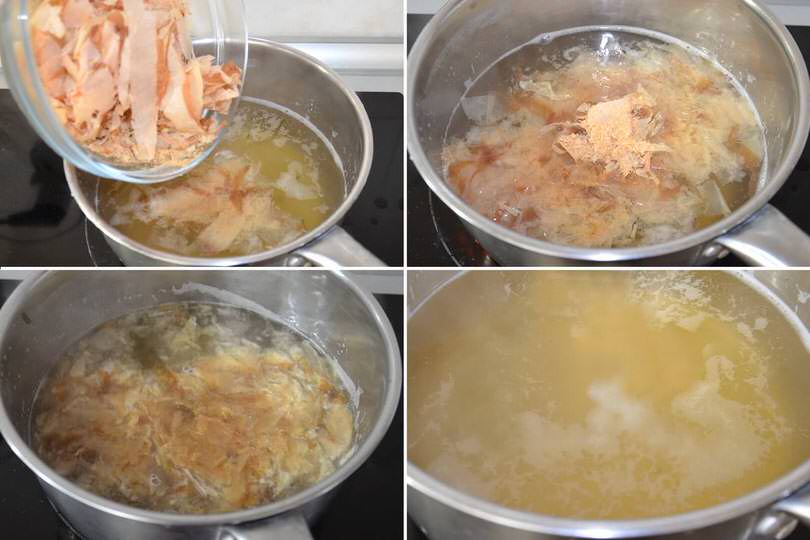 3 cuocere e filtrare brodo