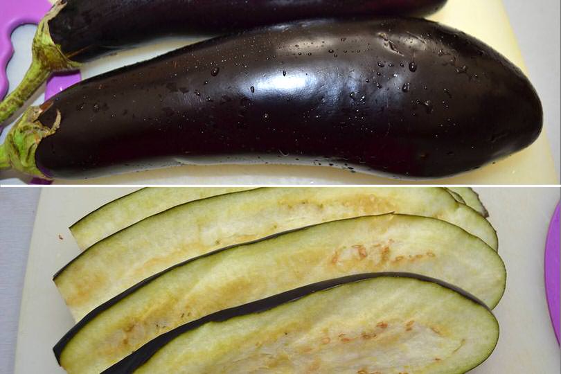 1 pulire e tagliare melanzane