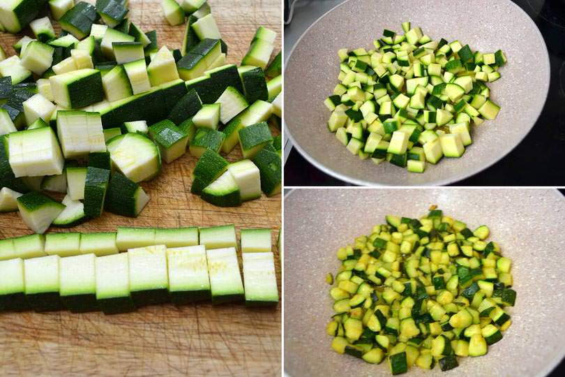 1 tagliare e cuocere zucchine