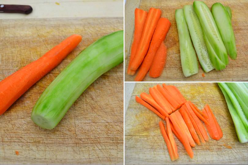 2 tagliare ctrioli e carote
