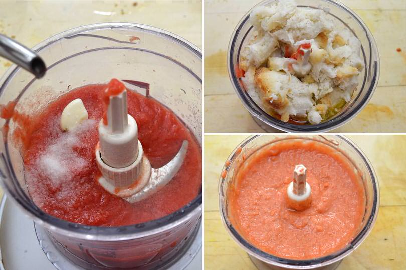 3 aggiungere pane e frullare