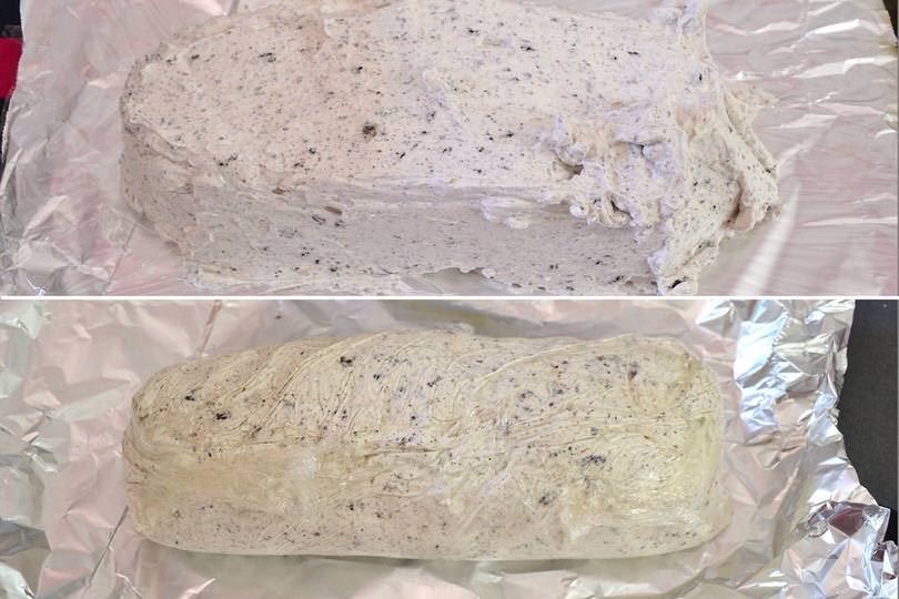 3 trasferire composto su carta alluminio