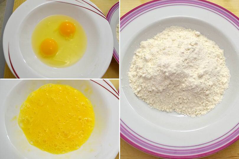 4 preparare uova e farina