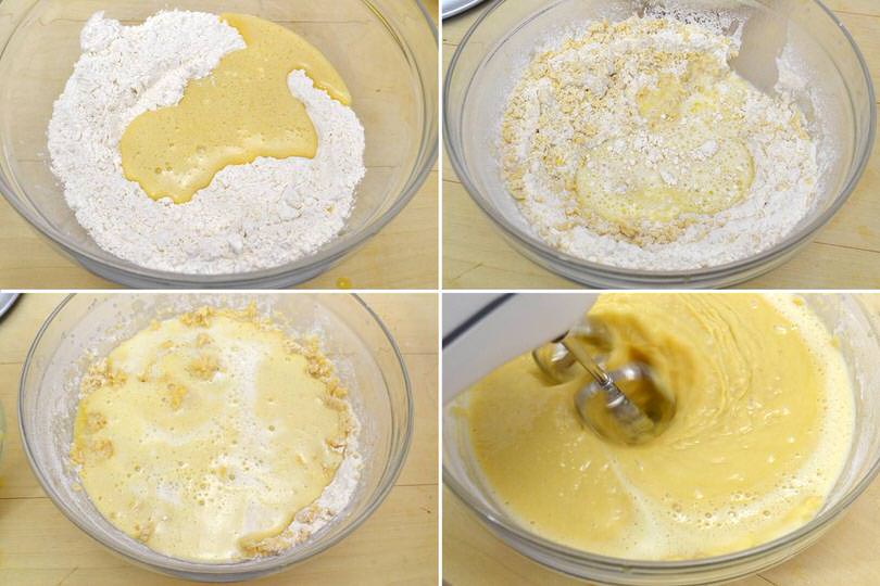 4 versare nelle farina